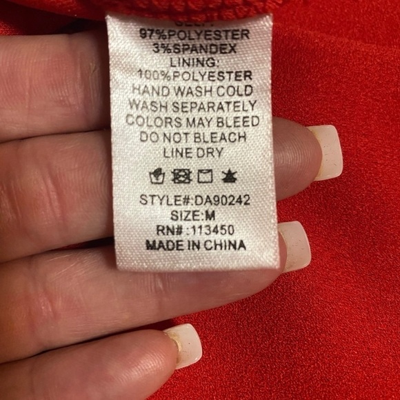 Red Cold Shoulder Dress by Dee Dee (M) - Picture 4 of 4